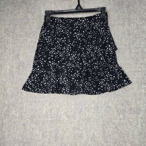 Black & White Polka Dot Ruffled Skirt Medium